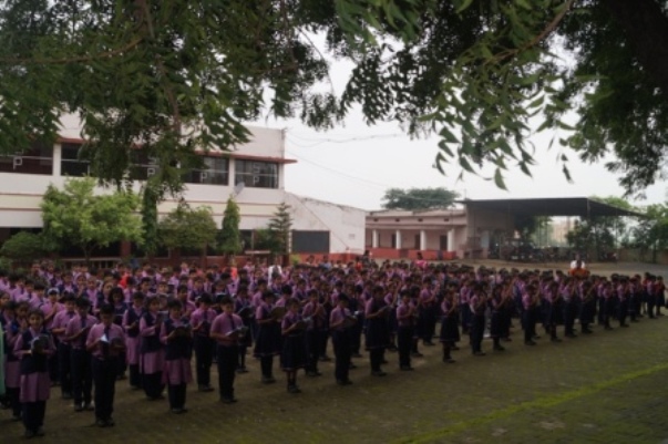 Students gathered at St. Paul's school